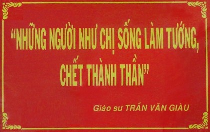 Lời tôn kính của nhà lão thành cách mạng, Giáo sư Trần Văn Giàu.