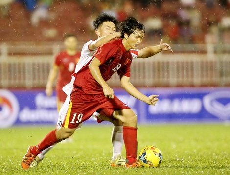 Tuấn Anh (19, Việt Nam) chơi xuất sắc trong thắng CHDCND Triều Tiên với tỷ số 5-2. Ảnh: ĐỘC LẬP 