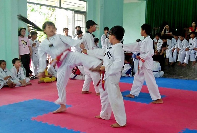 Buổi kiểm tra thi Thăng cấp lên đai Taekwondo huyện Bình Tân 2017.