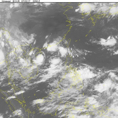 Dự báo trong 24 giờ tới, áp thấp nhiệt đới di chuyển chậm theo hướng Tây, và có khả năng mạnh lên thành bão. (Ảnh: TTKTTVTW)