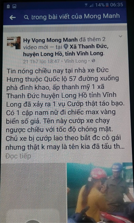 Thông tin trên mạng Hy Vọng Mong Manh.