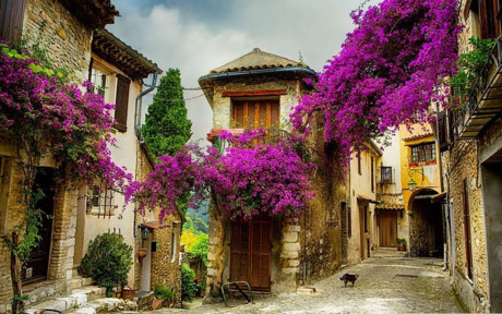 Ngôi làng ở Provence, Pháp: Provence, vùng đất mộng mơ nổi tiếng với nghề sản xuất rượu và những cánh đồng hoa oải hương bát ngát. Khung cảnh nơi đây khiến con người ta như muốn dừng chân mỗi khi đi qua.