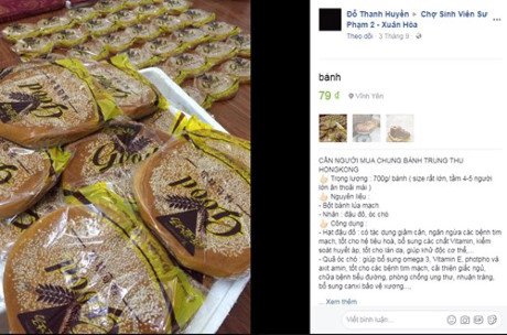 Trên các trang mạng xã hội đang rao bán tràn lan loại bánh trung thu 