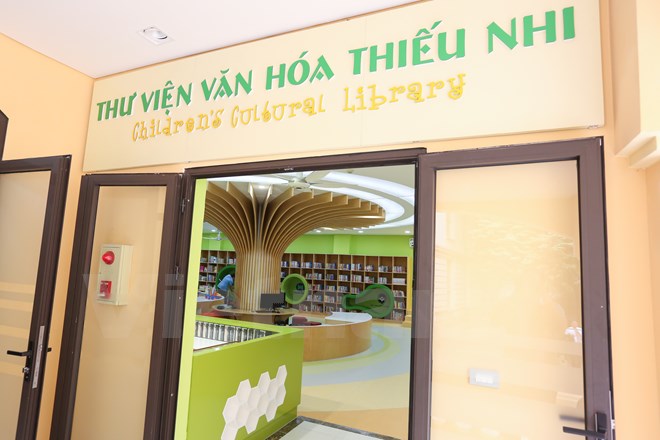  Đó là thư viện văn hóa thiếu nhi do Thư viện Quốc gia Việt Nam và Quỹ hỗ trợ hợp tác văn hóa quốc tế Hàn Quốc (ICF) hợp tác thực hiện. (Ảnh: Minh Sơn/Vietnam+)