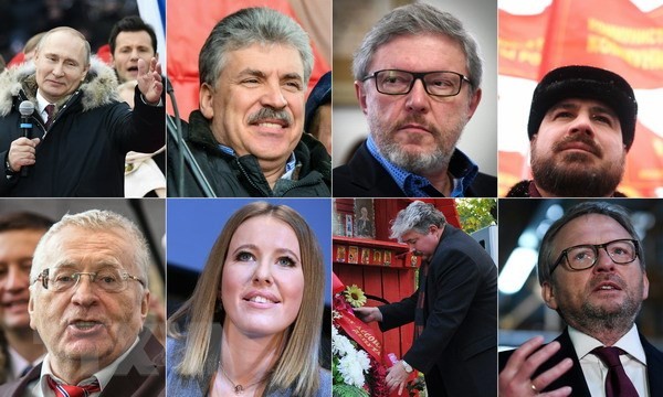 Tám ứng cử viên Tổng thống Nga. (Nguồn: AFP/TTXVN)