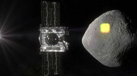 Mô phỏng hình ảnh tàu vũ trụ Hammer ngăn chặn tiểu hành tinh. (Nguồn: Indian Express)