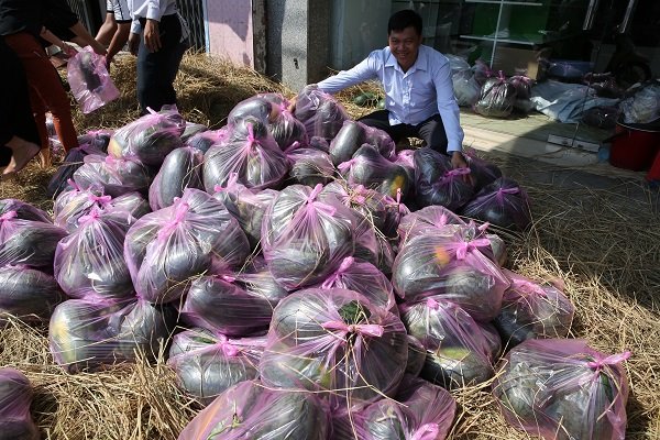 Ông Trần Thanh Phong, Giám đốc công ty Thiên Bút phối hợp với Hội chữ thập đỏ huyện Mộ Đức, Quảng Ngãi để thu mua dưa của bà con nông dân mang vào Sài Gòn bán, trước tình trạng giá dưa tại địa phương này rẻ bèo mà không có ai mua.