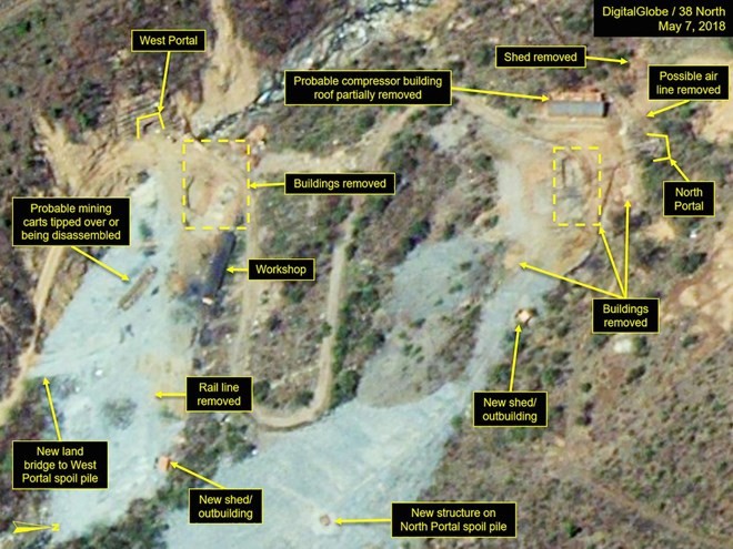 Bãi thử hạt nhân Punggye-ri. (Nguồn: theguardian.com)