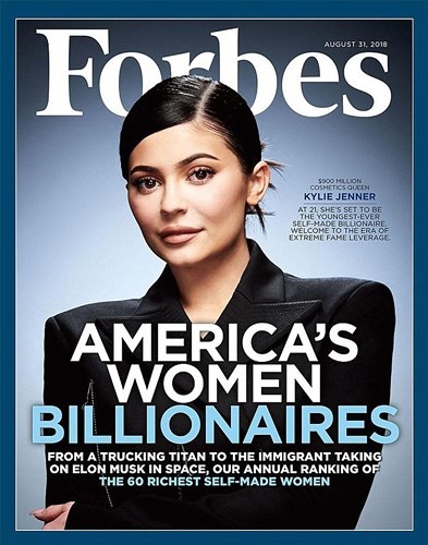Forbes vừa đánh giá Kylie Jenner là nữ tỷ phú tự lập trẻ nhất thế giới. (Ảnh: Forbes)