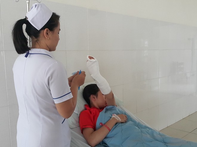 Chị Trang đang được điều trị tại bệnh viện