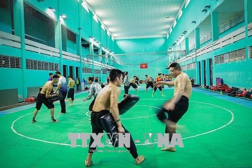Đội tuyển Pencak Silat nỗ lực tập luyện, quyết tâm khẳng định vị thế tại ASIAD 2018. Ảnh: Trọng Đạt/TTXVN