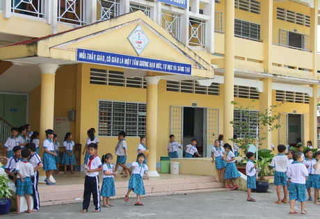Hiện Vĩnh Long đã có 149 trường tiểu học triển khai Bộ tài liệu Tiếng Việt lớp 1- Công nghệ giáo dục với 438 lớp và 13.540 học sinh. Ảnh minh họa