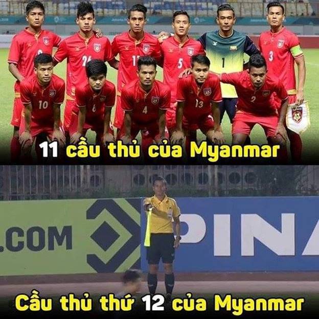 CĐV chỉ trích trọng tài trong trận hòa 0-0 của ĐT Việt Nam với Myanmar. (Ảnh: Hóng biến thể thao)