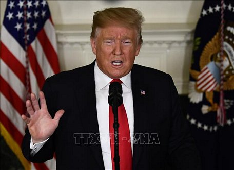  Tổng thống Mỹ Donald Trump thông báo đề xuất nhằm giúp Chính phủ mở cửa trở lại, tại cuộc họp báo ở Nhà Trắng, ngày 19/1/2019. Ảnh: AFP/TTXVN