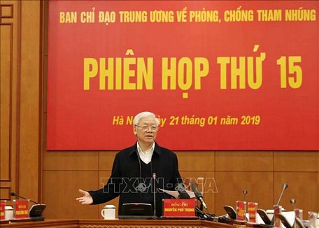 Tổng Bí thư, Chủ tịch nước Nguyễn Phú Trọng phát biểu tại phiên họp. Ảnh: Phương Hoa/TTXVN
