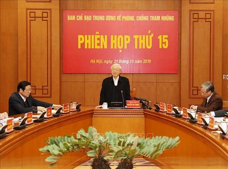 Tổng Bí thư, Chủ tịch nước Nguyễn Phú Trọng phát biểu tại phiên họp. Ảnh: Trí Dũng/TTXVN