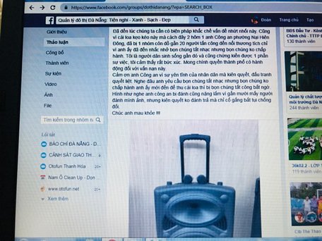 Sự việc cán bộ công an phường Nại Hiên Đông bị đánh vì nhắc nhở nhóm người hát hò gây ồn ào được người dân chứng kiến viết trên Facebook - Ảnh: ĐOÀN CƯỜNG chụp lại từ màn hình.