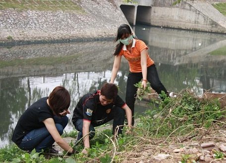 Thanh niên tham gia dọn rác dọn sông Tô Lịch - Ảnh: Minh Châu