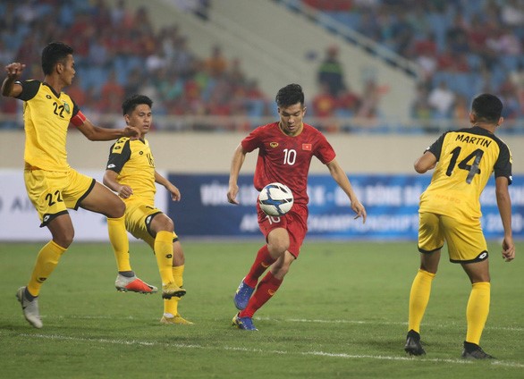Chiến thắng trước Brunei mở ra cơ hội giành vé dự vòng chung kết U-23 châu Á 2020 cho Việt Nam - Ảnh: NGUYÊN KHÔI