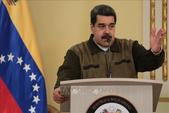 Tổng thống Venezuela Nicolas Maduro phát biểu tại Caracas. Ảnh: AFP/TTXVN