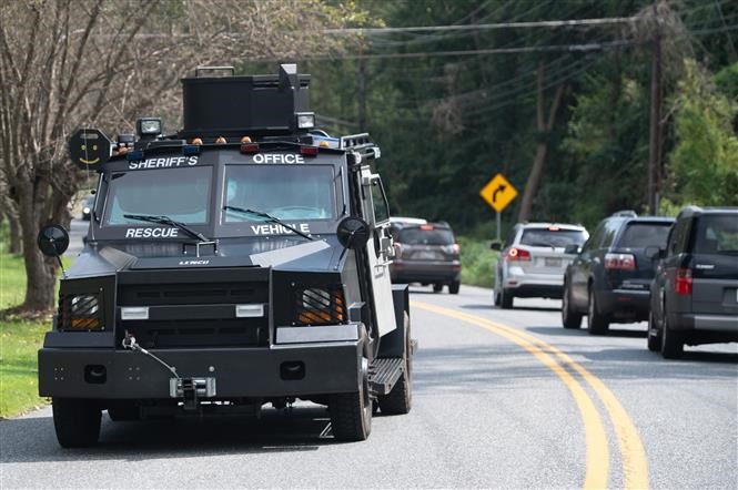 Trong ảnh (tư liệu): Cảnh sát được triển khai tới hiện trường một vụ xả súng tại Baltimore, Mỹ, ngày 20/9/2018. Ảnh: AFP/ TTXVN