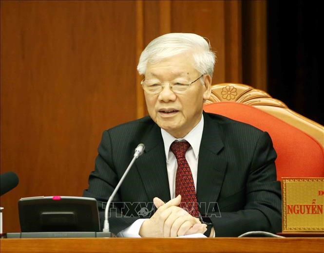 Tổng Bí thư, Chủ tịch nước Nguyễn Phú Trọng phát biểu bế mạc Hội nghị. Ảnh: Thống Nhất/TTXVN