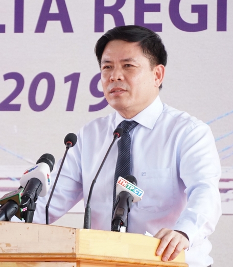Bộ trưởng Bộ GTVT Nguyễn Văn Thể phát biểu tại buổi lễ.