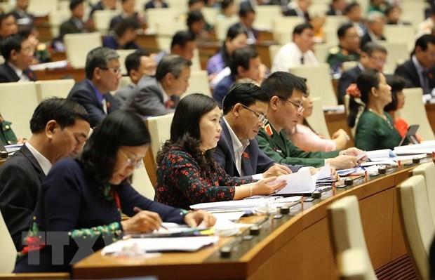 Các đại biểu Quốc hội tại phiên khai mạc. (Ảnh: Dương Giang/TTXVN)