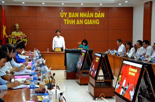 Buổi họp trực tuyến của UBND tỉnh An Giang