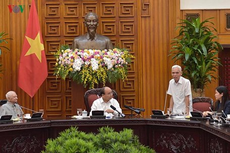  Ông Trần Viết Hoàn phát biểu tại cuộc gặp với Thủ tướng ngày 28/8/2019