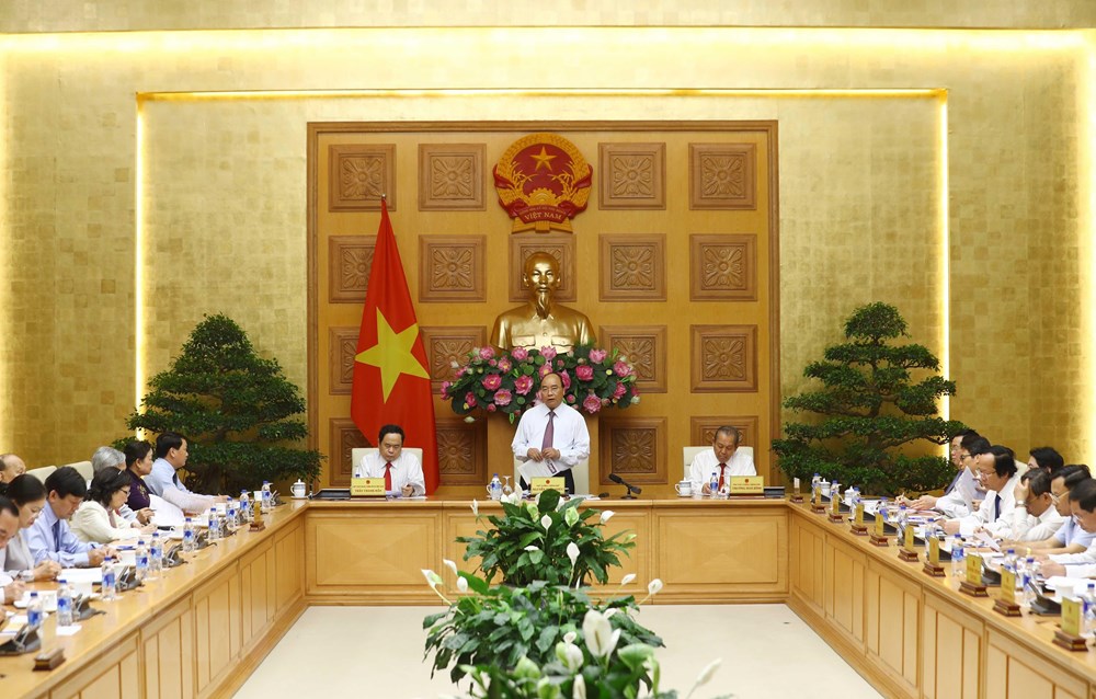  Hội nghị liên tịch thường niên giữa Chính phủ và Uỷ ban Trung ương Mặt trận Tổ quốc Việt Nam (24/4/2019). (Ảnh: Thống Nhất/TTXVN)