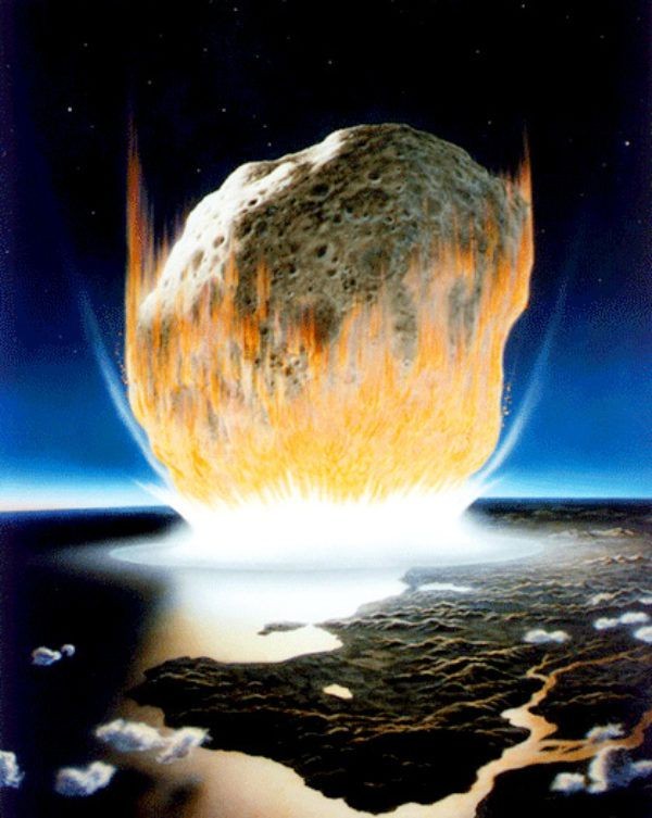 Mô phỏng tác động của thiên thạch lao vào Trái Đất. Ảnh: NASA