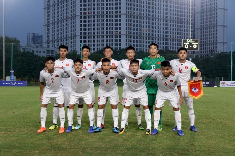 Đội hình xuất phát của U16 Việt Nam ở trận gặp U16 Mông Cổ. (Ảnh: VFF)