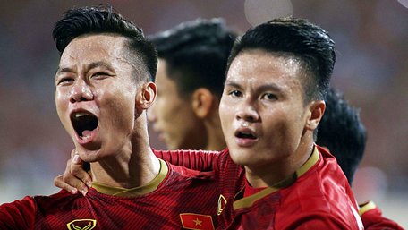  “Song Hải”- Ngọc Hải- Quang Hải, phối hợp làm nên bàn thắng tuyệt đẹp ĐT Việt Nam thắng ĐT Malaysia1- 0. Ảnh: Tuoitre Online