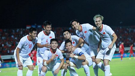 Việt Nam giành chiến thắng trước Indonesia. (Ảnh: Bá Huỳnh/Vietnam+)