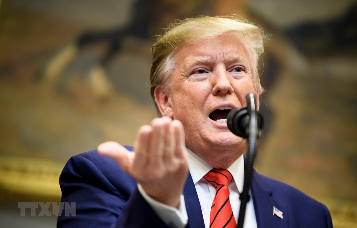 Tổng thống Mỹ Donald Trump phát biểu tại một sự kiện ở Washington, DC ngày 9/10/2019. (Ảnh: AFP/TTXVN)