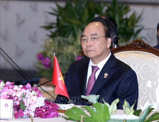 Thủ tướng Nguyễn Xuân Phúc tại phiên họp. Ảnh: Thống Nhất/TTXVN