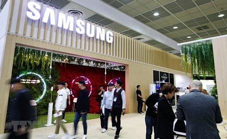 Gian hàng của Samsung tại Triển lãm điện tử Hàn Quốc ở Seoul ngày 8/10/2019. (Nguồn: Yonhap/TTXVN)