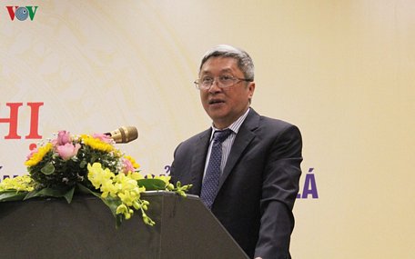 Thứ trưởng Bộ Y tế Nguyễn Trường Sơn phát biểu tại Hội nghị Sơ kết 5 năm thực hiện Luật Phòng, chống tác hại của thuốc lá.