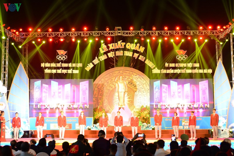 Lễ xuất quân Đoàn Thể thao Việt Nam tham dự SEA Games 30 diễn ra tối 16/11 tại Trung tâm huấn luyện thể thao Quốc gia Hà Nội.