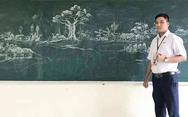  Thầy Lê Đức Hùng truyền cảm hứng đến học trò của mình qua những hình ảnh đẹp bình dị về làng quê Việt Nam chỉ bằng một viên phấn trắng