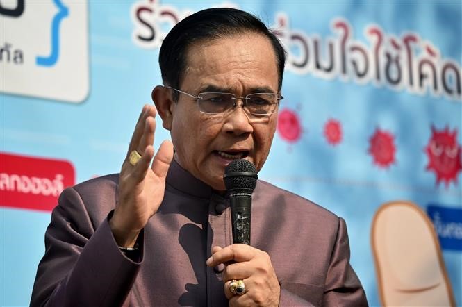 Thủ tướng Thái Lan Prayut Chan-o-cha phát biểu tại cuộc họp ở Bangkok ngày 10/3/2020. Ảnh: AFP/TTXVN