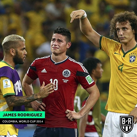 James Rodriguez khi Colombia dừng bước trước Brazil ở tứ kết World Cup 2014