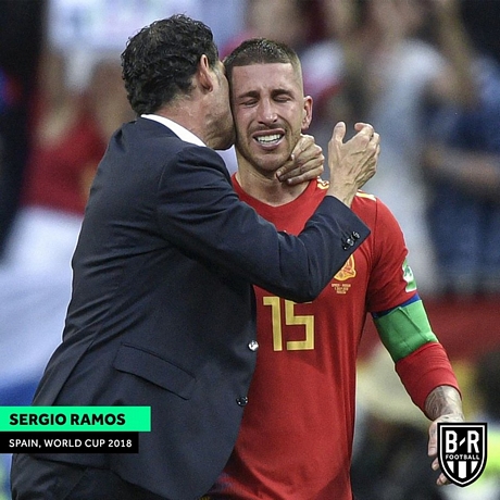 Sergio Ramos khi Tây Ban Nha bị Nga loại ở vòng 16 đội World Cup 2018