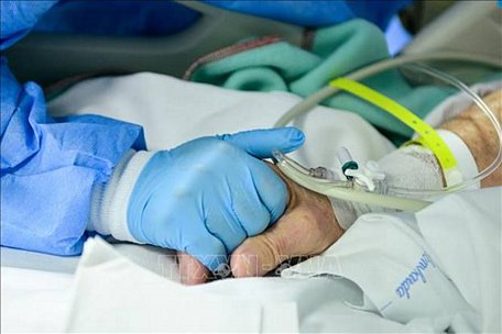 Nhân viên y tế chăm sóc bệnh nhân COVID-19 tại bệnh viện ở Bergamo, Italy ngày 3/4/2020. Ảnh: AFP/ TTXVN