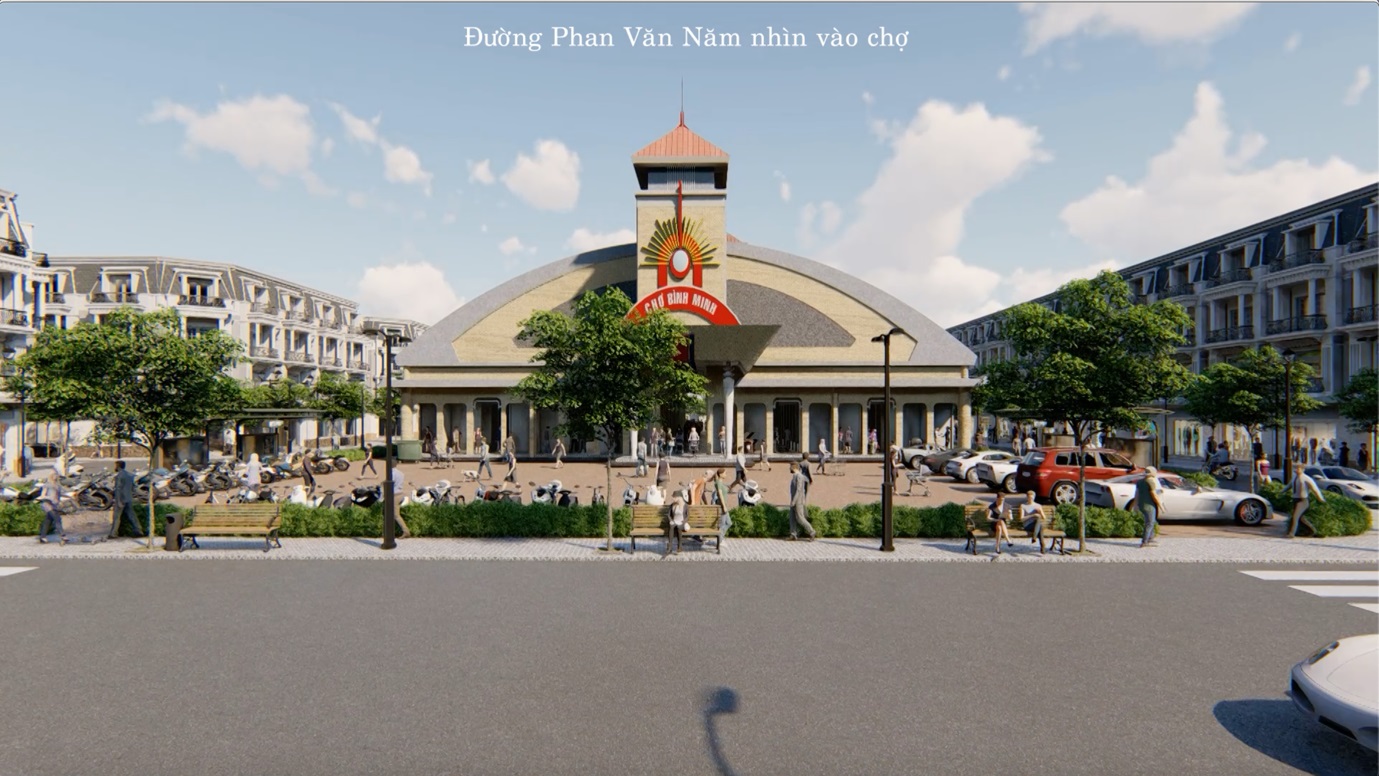 Một góc phối cảnh dự án nhìn từ mặt tiền đường Phan Văn Năm