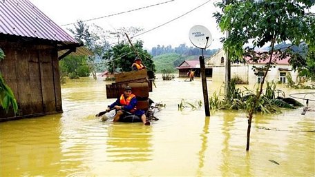Lũ lụt ở Quảng Bình. (Ảnh: Võ Dung/TTXVN)