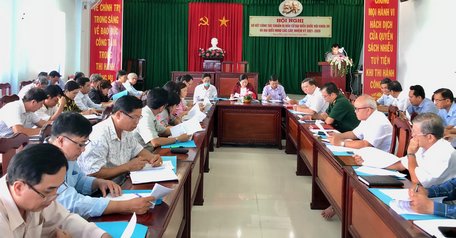 Ủy ban Bầu cử huyện Mang Thít sơ kết công tác bầu cử đại biểu Quốc hội khóa XV và đại biểu HĐND các cấp nhiệm kỳ 2021- 2026.