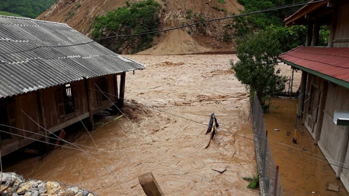 Bão số 3 gây mưa lớn, lũ quét ở nhiều địa phương của tỉnh Sơn La. (Ảnh: VTC)