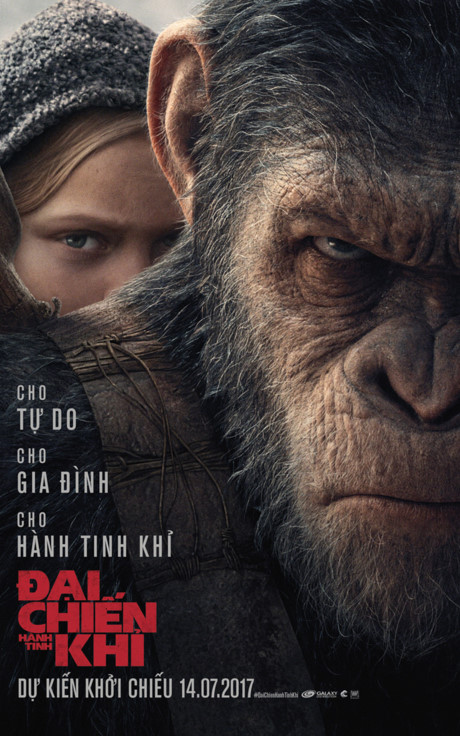War for the Planet of the Apes (Đại Chiến Hành Tinh Khỉ) là một trong những tác phẩm bom tấn được kỳ vọng nhất mùa hè này. Hai phần trước của series là Rise of the Planet of the Apes (2011) và Dawn of the Planet of the Apes (2014) không chỉ đạt được tính giải trí cao, thỏa mãn khán giả đại chúng mà còn nhận vô số lời khen ngợi từ giới phê bình. 